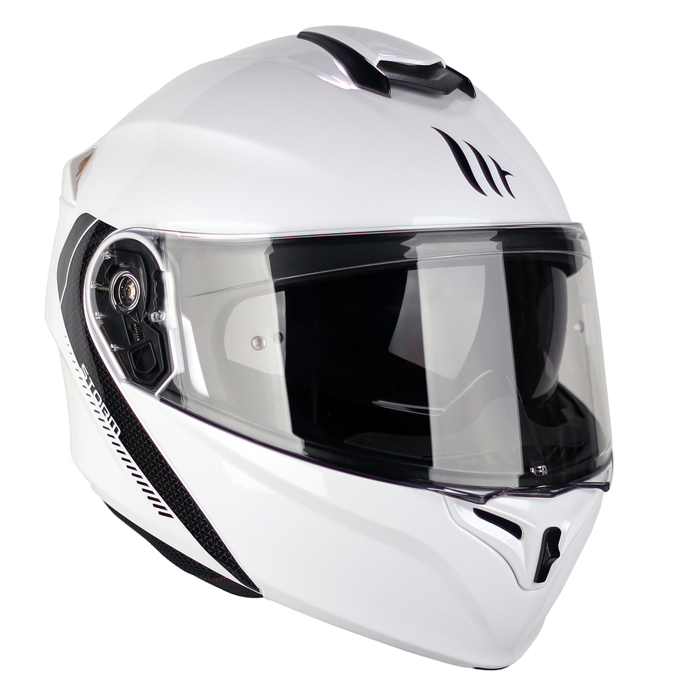 MT STORM SV GLOSSY WHITE - 핀락포함 엠티 스톰 시스템 헬멧